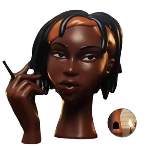 Black Lady Smoke Resin Incense Burner Desktop Decoration