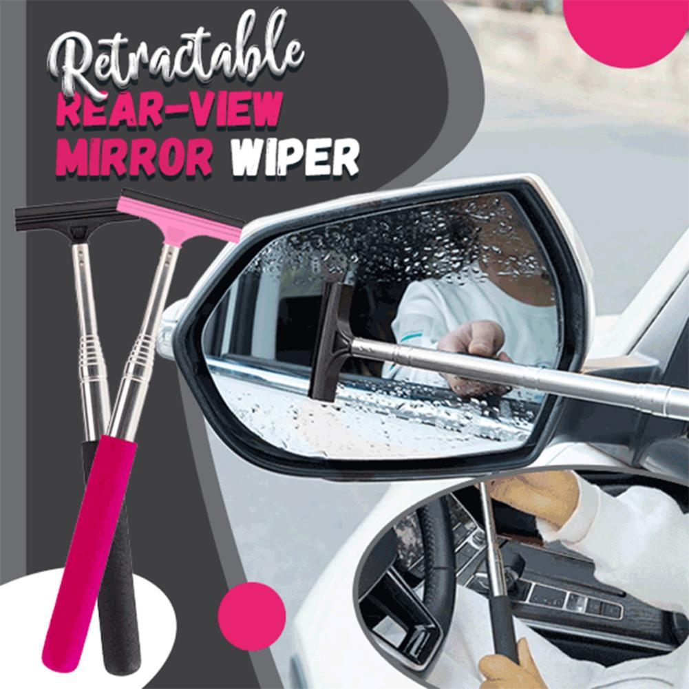 Retractable Car Rearview Mirror Wiper Portable Rain Cleaning Tool