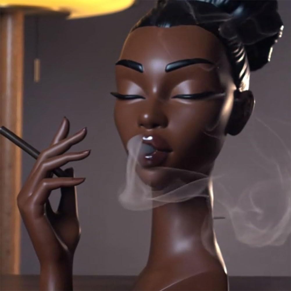 Black Lady Smoke Resin Incense Burner Desktop Decoration